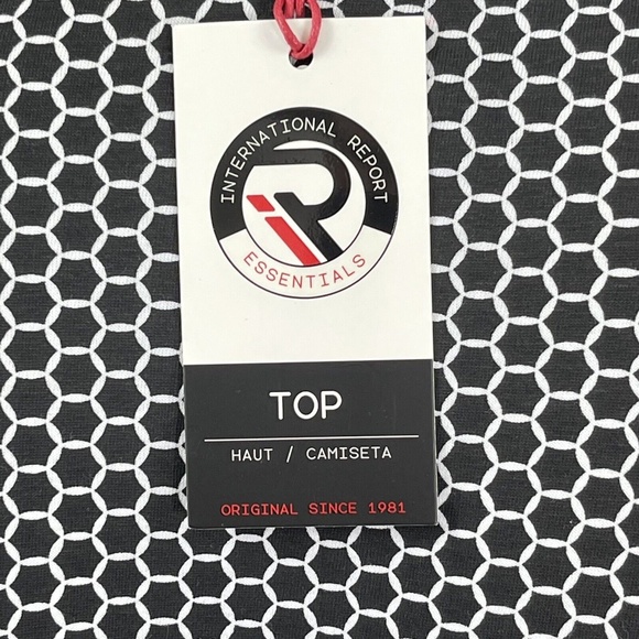 International Report Essentials Black White Geometric Crewneck T-shirt Mens XL - Picture 10 of 11